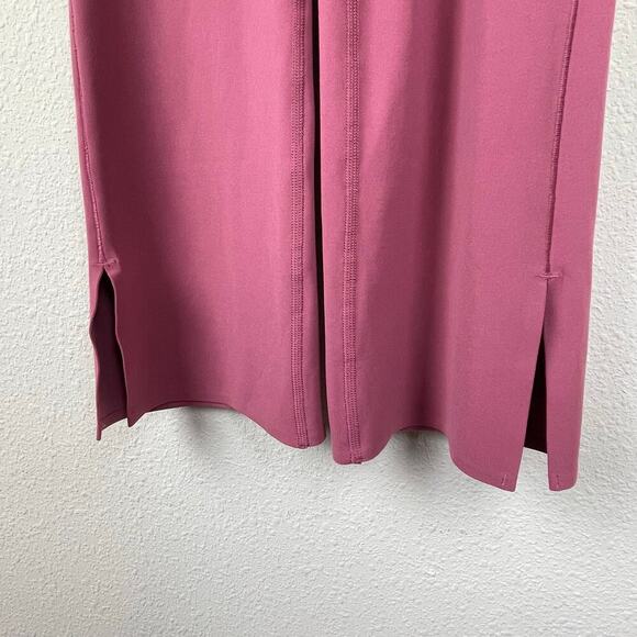 Athleta Transcend Crop Pants Pink Rose Mauve Straight Leg Size S Pockets - Picture 6 of 8